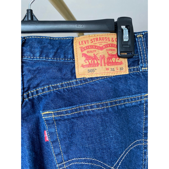 Levi’s 505 Straight Leg Jeans Classic Americana Dark Wash Y2K Revival Fit 90s - Picture 4 of 7